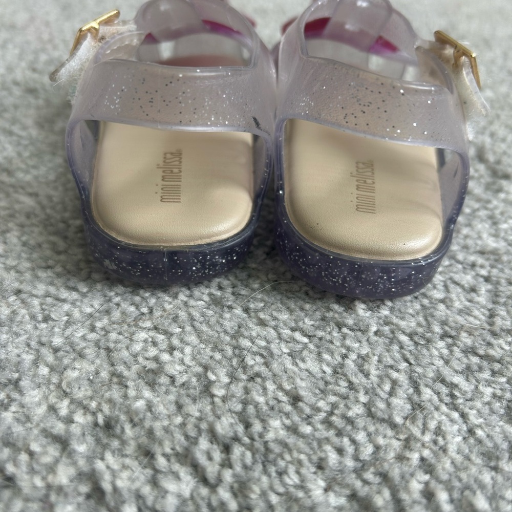 Mini Melissa Kids' Glittery Silver and Pink Sandals - Picture 4 of 6